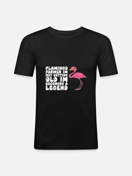Funny flamingo graphics - Men's Slim Fit T-Shirt - black
