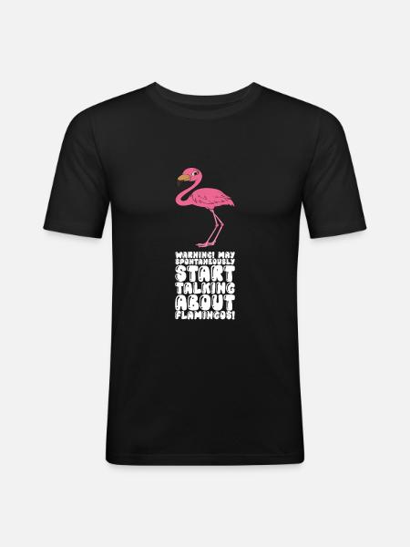Funny flamingo graphics - Men's Slim Fit T-Shirt - black