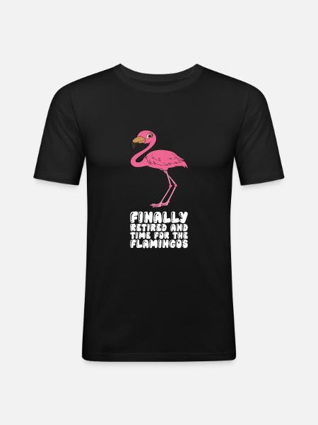 Funny flamingo graphics - Men's Slim Fit T-Shirt - black