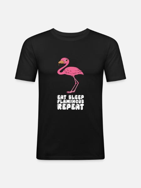 Funny flamingo graphics - Men's Slim Fit T-Shirt - black