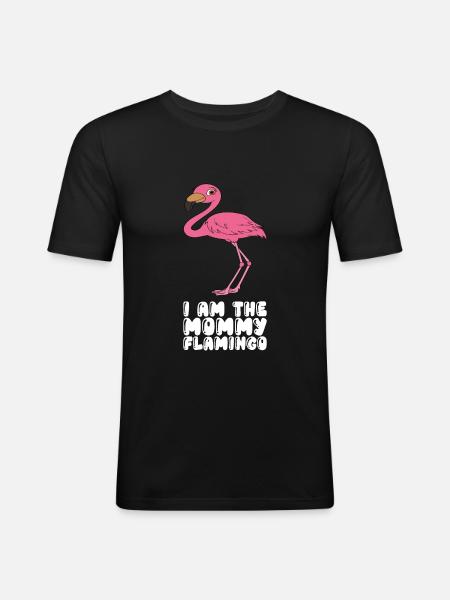 Funny flamingo graphics - Men's Slim Fit T-Shirt - black