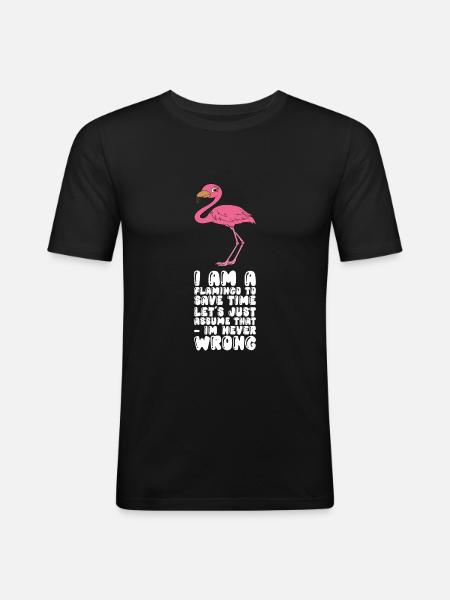 Funny flamingo graphics - Men's Slim Fit T-Shirt - black