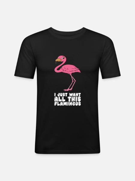 Funny flamingo graphics - Men's Slim Fit T-Shirt - black