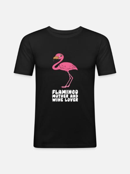 Funny flamingo graphics - Men's Slim Fit T-Shirt - black