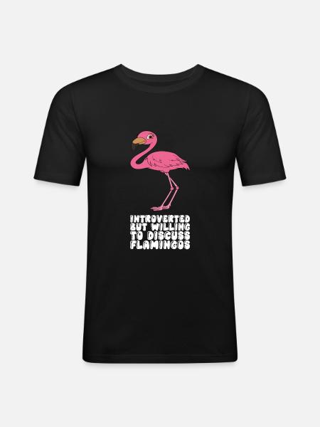 Funny flamingo graphics - Men's Slim Fit T-Shirt - black