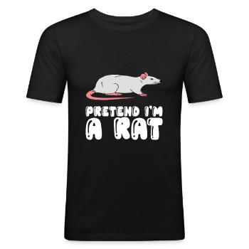 Pretend Im A Rat - Men's Slim Fit T-Shirt - black - Front - Nik (191cm)