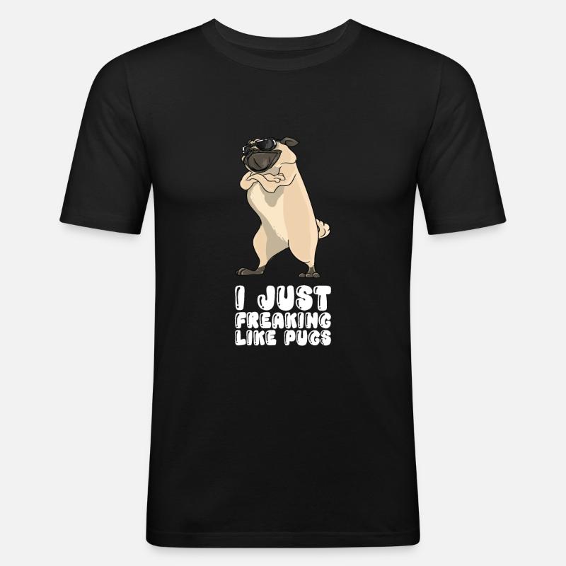 Je flippe comme des carlins - T-shirt près du corps Homme - noir