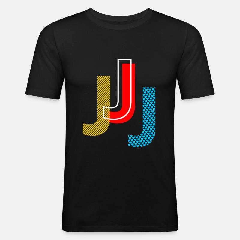 j - Männer Slim Fit T-Shirt - Schwarz