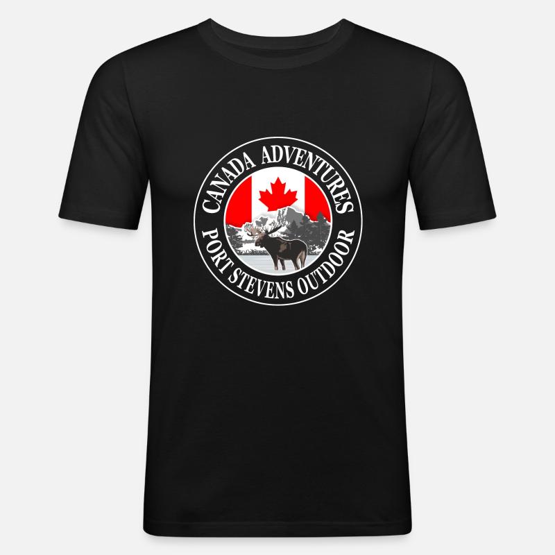 Canada - Moose - Kanada - Elch - Männer Slim Fit T-Shirt - Schwarz