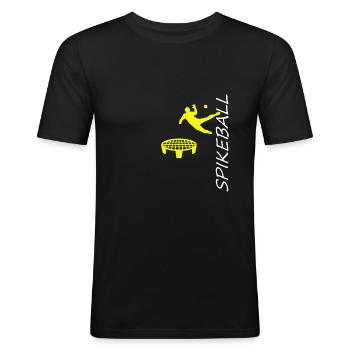 Spikeball Roundnet Spikeballspieler - Männer Slim Fit T-Shirt - Schwarz - Vorne - Nik (191cm)