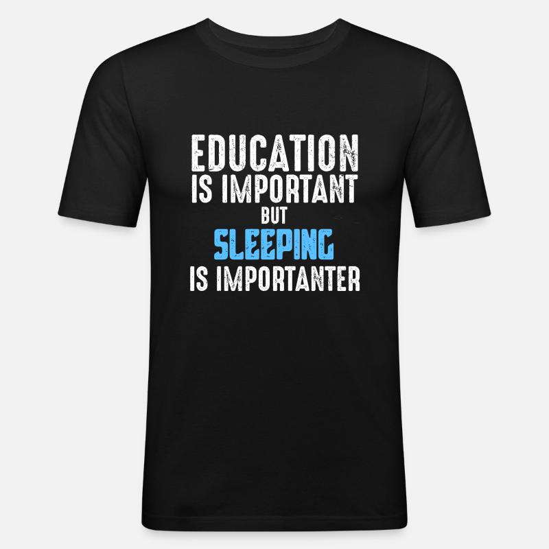 Schlafen - Männer Slim Fit T-Shirt - Schwarz