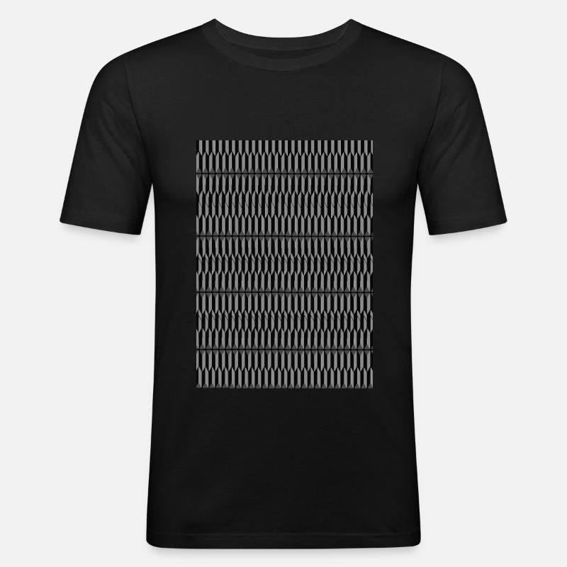 Pattern pattern in black / gray - Men's Slim Fit T-Shirt - black