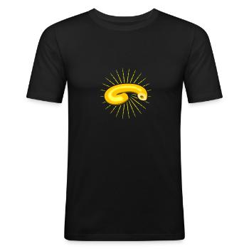 Italienne nouilles pâtes amateurs de pâtes - T-shirt près du corps Homme - noir - Devant - Nik (191cm)