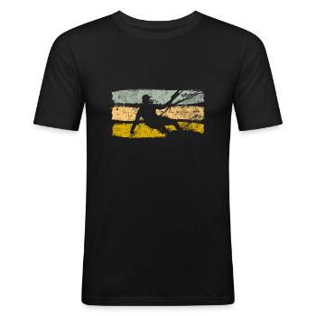 Retro Kiteboard Geschenk - Männer Slim Fit T-Shirt - Schwarz - Vorne - Nik (191cm)