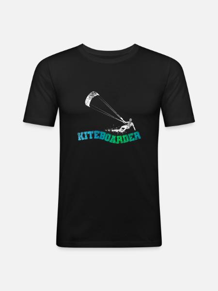 Planche de kitesurf Kitesurf - T-shirt près du corps Homme - noir