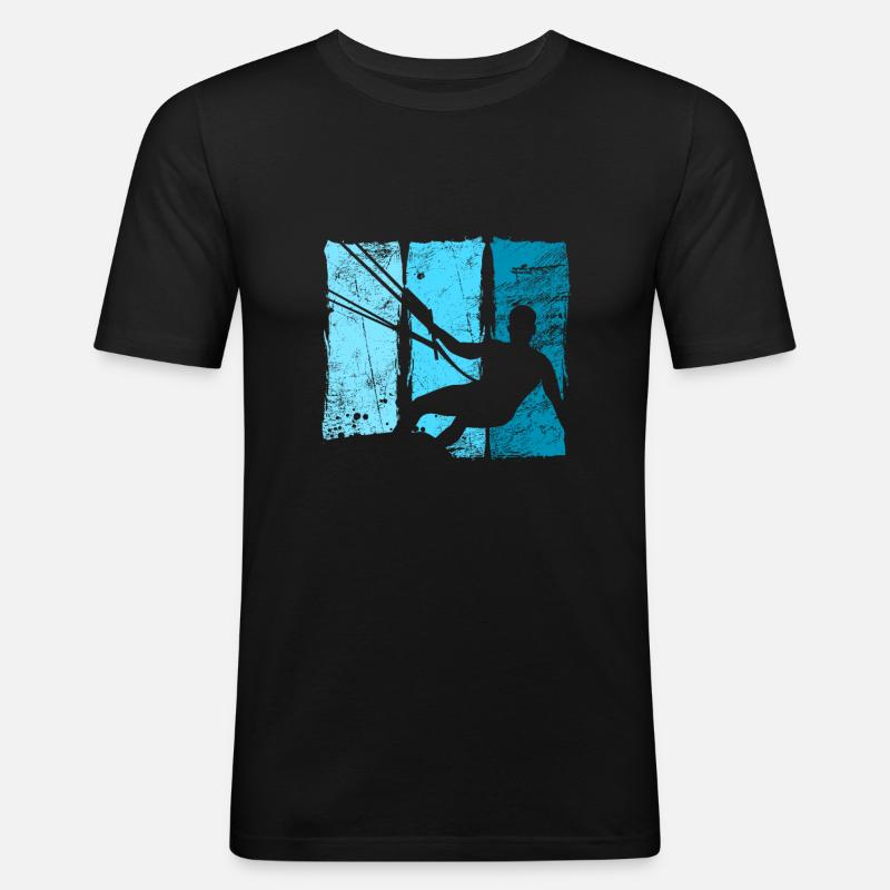Kiteboard - Männer Slim Fit T-Shirt - Schwarz