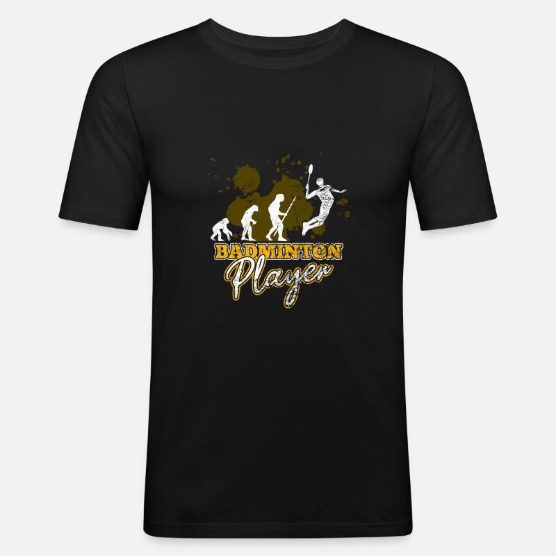 Cooles Badminton - Männer Slim Fit T-Shirt - Schwarz