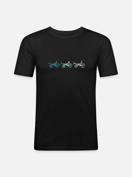 Rétro vélo allongé - T-shirt près du corps Homme - noir