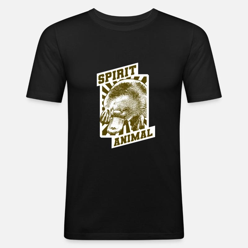 Retro Schnabeltier Geschenk - Männer Slim Fit T-Shirt - Schwarz
