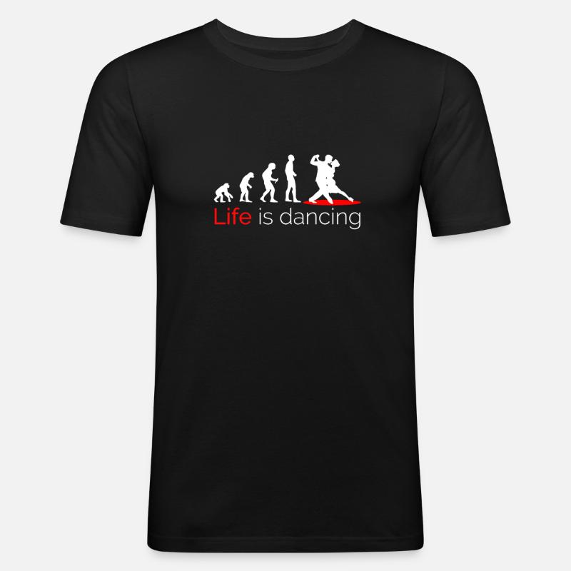 Dance dancers couple dance evolution - Men's Slim Fit T-Shirt - black