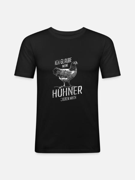 Hühner Flüsterer Hühnerbauer Geflügel - Männer Slim Fit T-Shirt - Schwarz