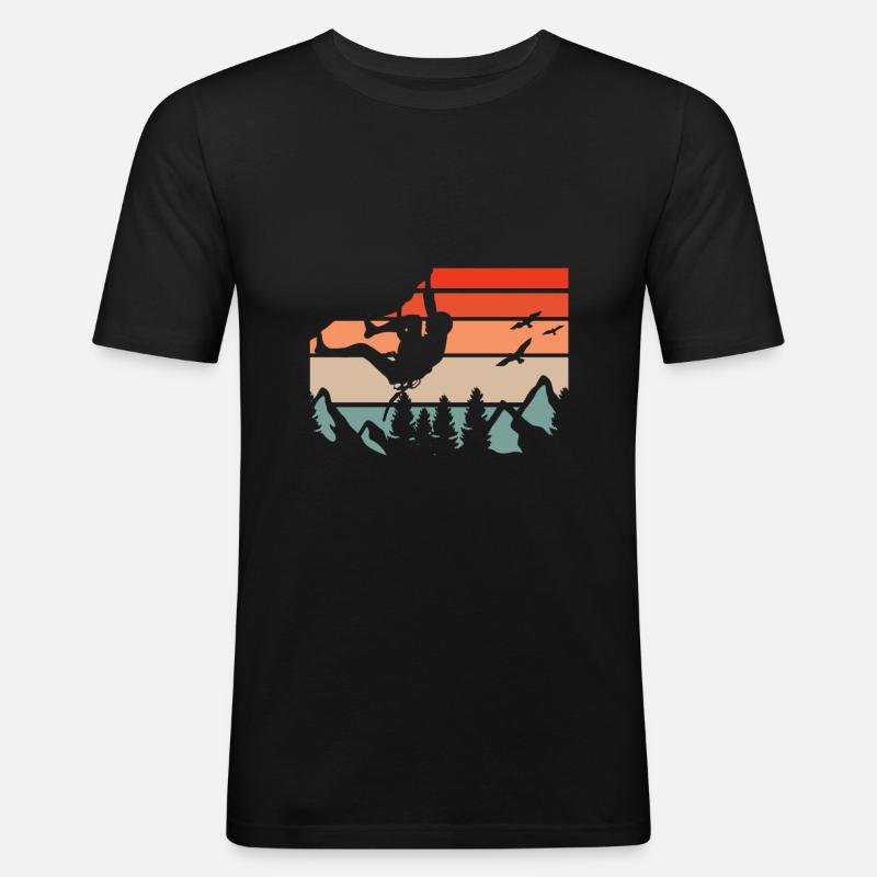 Bouldering Boulder - Männer Slim Fit T-Shirt - Schwarz