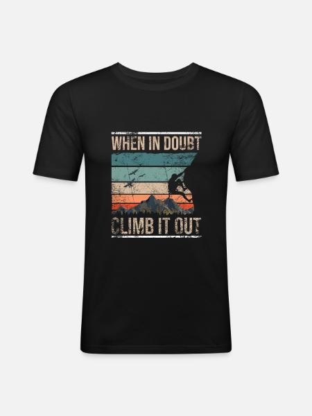 Retro climbing bouldering boulder - Men's Slim Fit T-Shirt - black