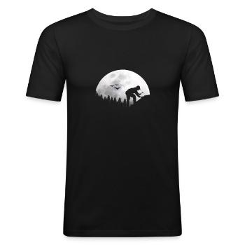 Mond Zimmermann Zimmerei - Männer Slim Fit T-Shirt - Schwarz - Vorne - Nik (191cm)