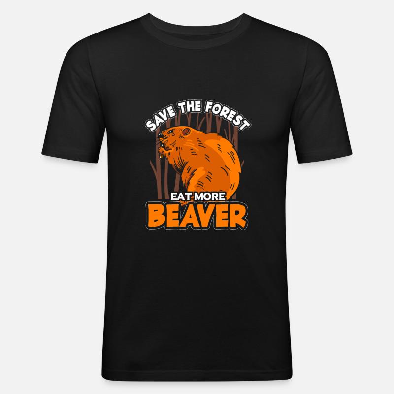 Biber Bieber - Männer Slim Fit T-Shirt - Schwarz