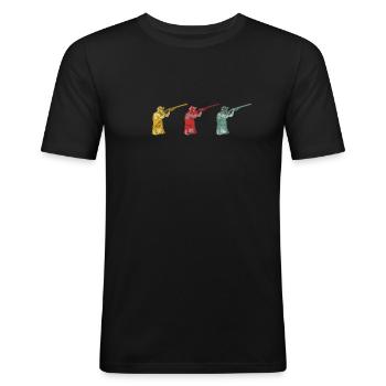 Target shooting clay pigeons shooting skeet - Men's Slim Fit T-Shirt - black - Front - Nik (191cm)