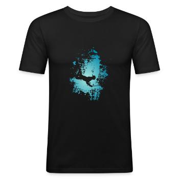 Diver spear spearfishing - Men's Slim Fit T-Shirt - black - Front - Nik (191cm)