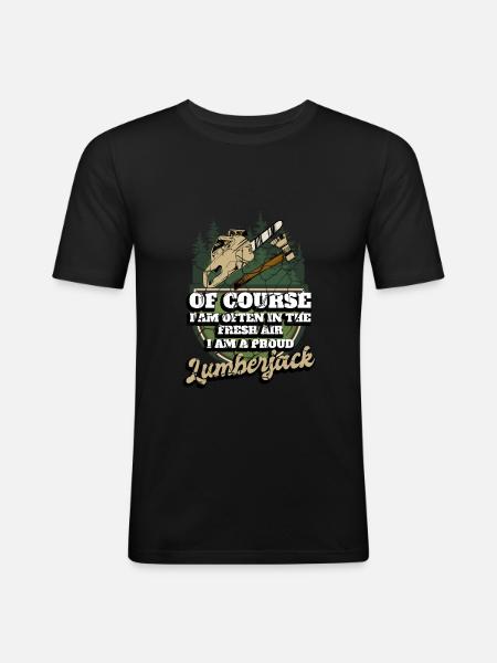 Tronçonneuse Forestier Bûcheron - T-shirt près du corps Homme - noir