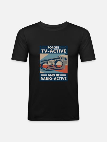 Radio Broadcasting Rundfunk - Men's Slim Fit T-Shirt - black