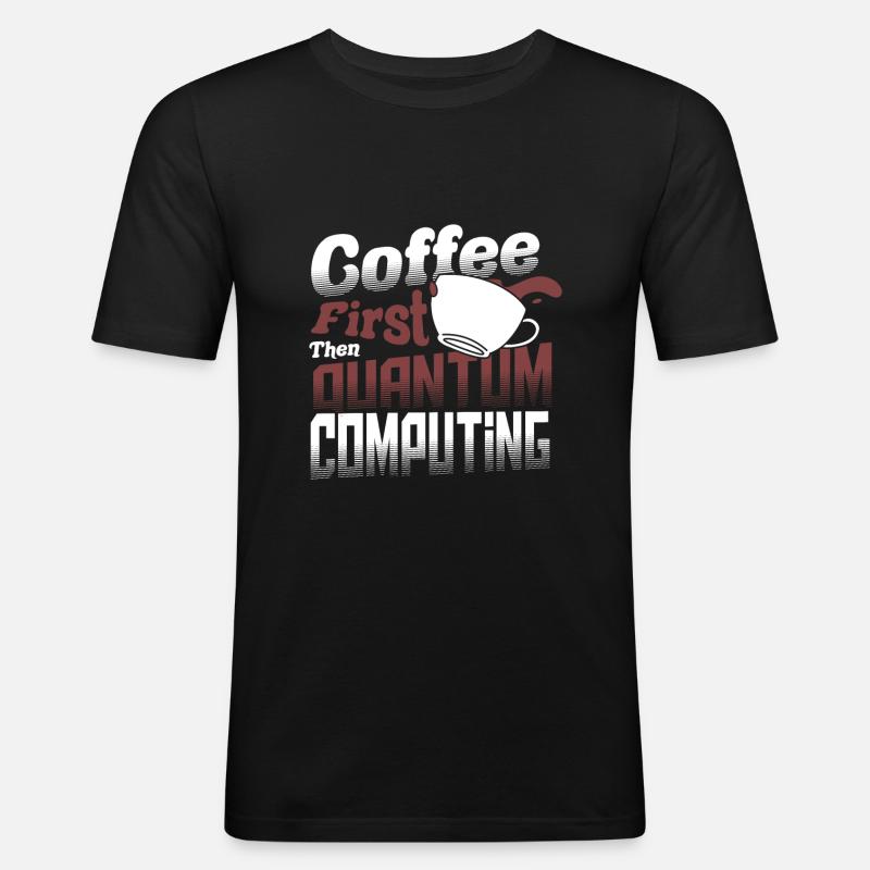 Quantencomputer Informatik - Männer Slim Fit T-Shirt - Schwarz