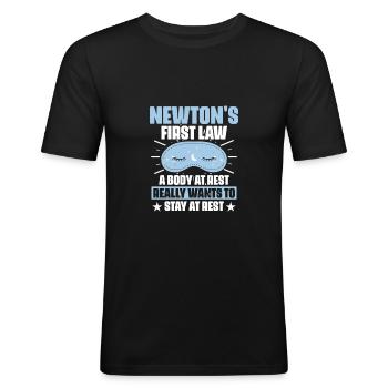 Newton's First Law Astrology Physicist - Men's Slim Fit T-Shirt - black - Front - Nik (191cm)