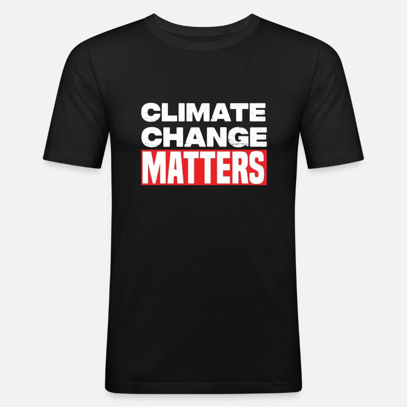 Climate Change Matters - Männer Slim Fit T-Shirt - Schwarz