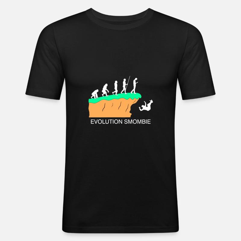Evolution Smombie - Smartphone - Men's Slim Fit T-Shirt - black