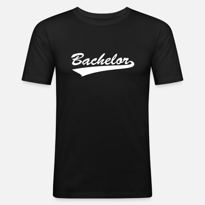 Bachelor - Männer Slim Fit T-Shirt - Schwarz