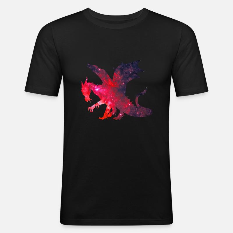Drachen Fantasy Dragons Einschulung - Männer Slim Fit T-Shirt - Schwarz