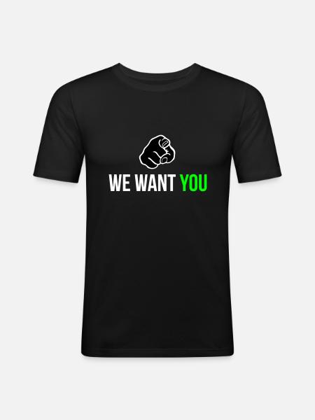 we want you - Men's Slim Fit T-Shirt - black