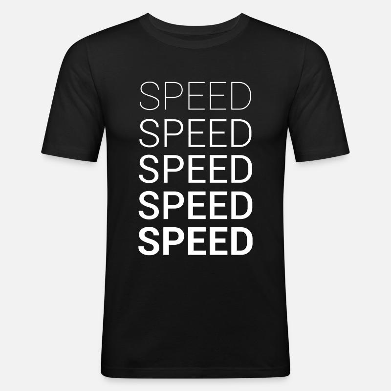 SPEED - Männer Slim Fit T-Shirt - Schwarz