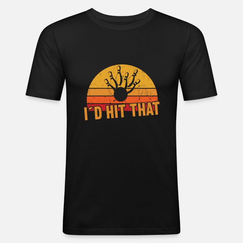 I´d hit that / Bowling - Männer Slim Fit T-Shirt - Schwarz