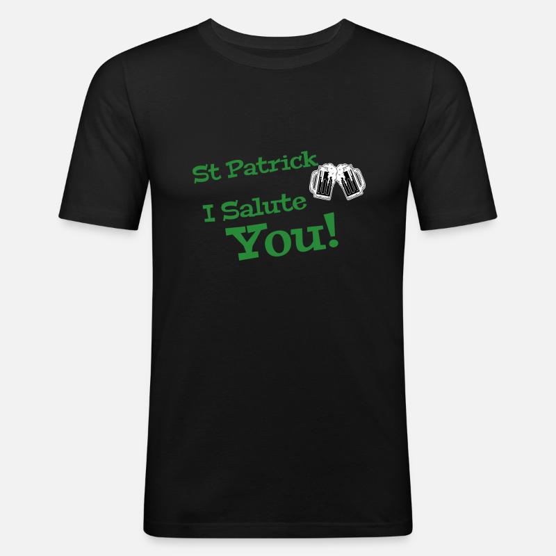 St. Patrick grünes Design - Männer Slim Fit T-Shirt - Schwarz