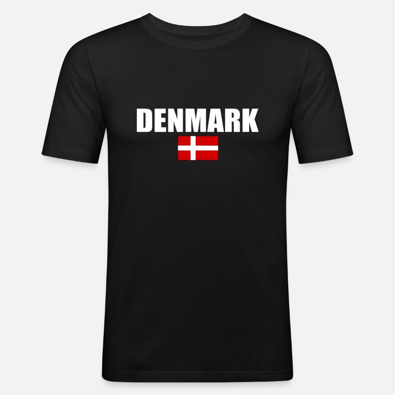 Dänemark - Männer Slim Fit T-Shirt - Schwarz