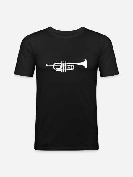 trompette - T-shirt près du corps Homme - noir