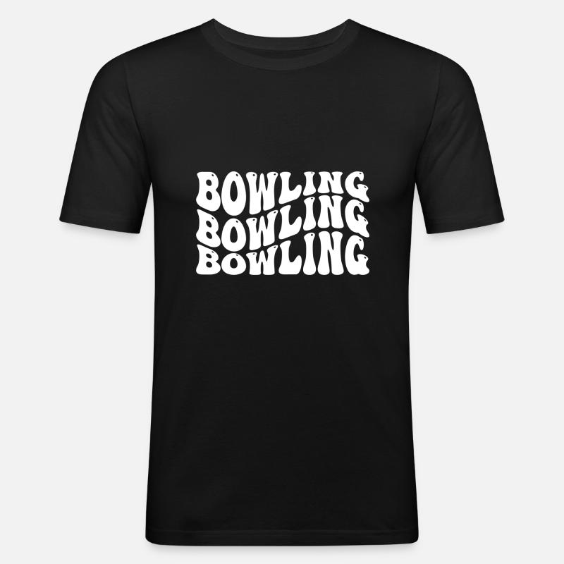 Bowling - Männer Slim Fit T-Shirt - Schwarz