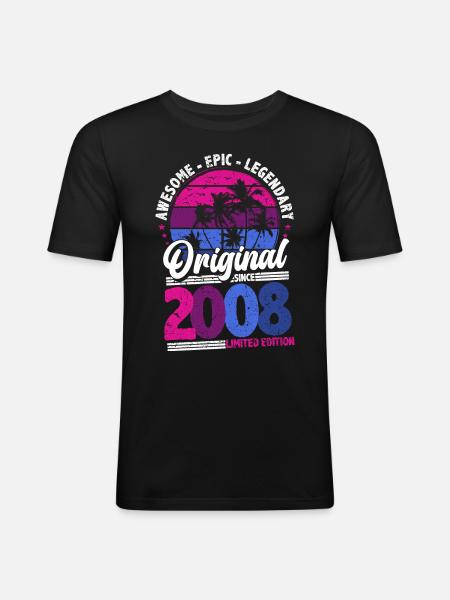 2008 Birthday Perspective - Men's Slim Fit T-Shirt - black