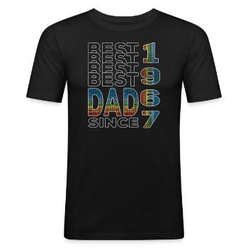 Bester Papa der Welt seit 1967 Vatertag - Männer Slim Fit T-Shirt - Schwarz - Vorne - Nik (191cm)