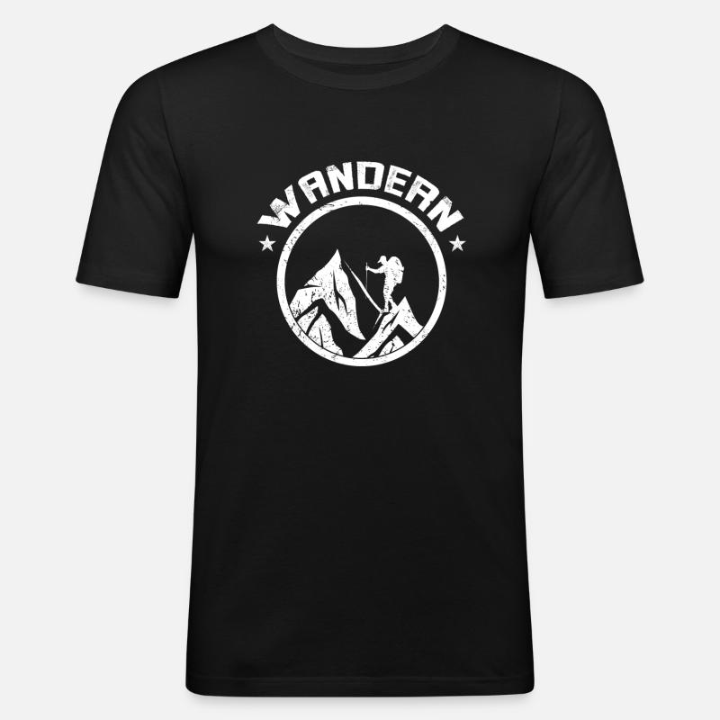 WANDERN 2 - Männer Slim Fit T-Shirt - Schwarz