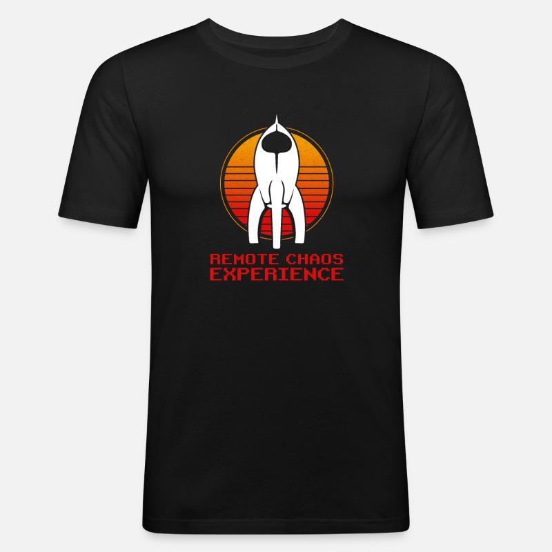 Remote Chaos Experience - Männer Slim Fit T-Shirt - Schwarz